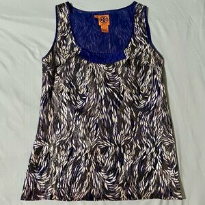 Tory Burch Purple and Silver Sleeveless Tank Top size 6